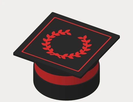 Tocco Laurea Alloro: Corona d’alloro a filo del coperchio