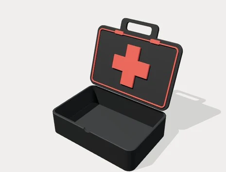 Portaconfetti laurea Medicina: vista del prototipo con coperchio separato