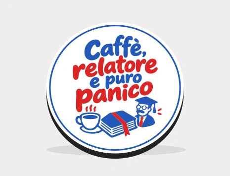Sottobicchiere di laurea: Caffè, relatore e puro panico