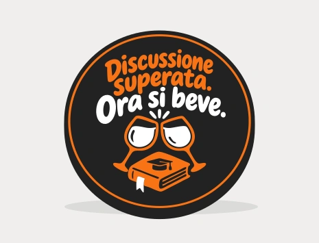 Sottobicchiere di laurea: Discussione superata. Ora si beve.