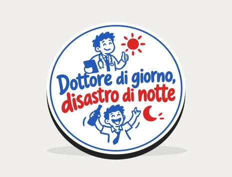 Sottobicchiere di laurea: Dottore di giorno, disastro di notte