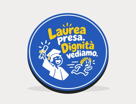Sottobicchiere di laurea: Laurea presa. Dignità vediamo.