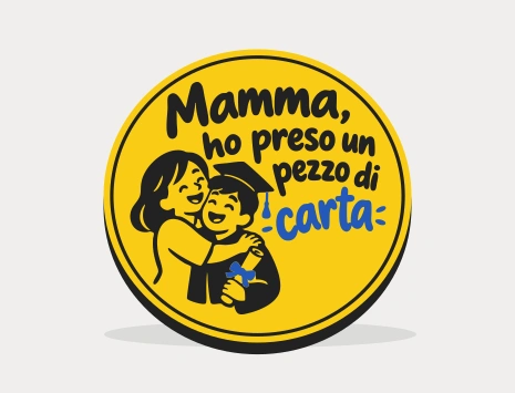 Sottobicchiere di laurea: Mamma, ho preso un pezzo di carta