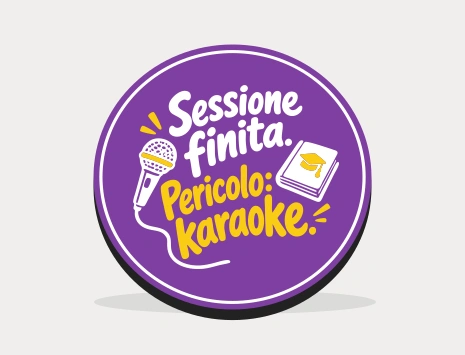 Sottobicchiere di laurea: Sessione finita. Pericolo: karaoke.